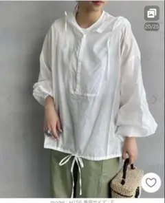 Mizuiroind フード付き ワイドシルエット プルオーバーシャツ
