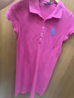 ラルフローレン　ピンク 半袖 ポロシャツ 馬の刺繍