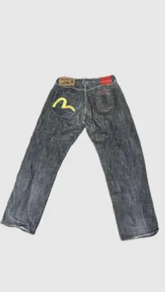 EVISU エヴィス デニムパンツ バックペイント ブラック 34 - メルカリ