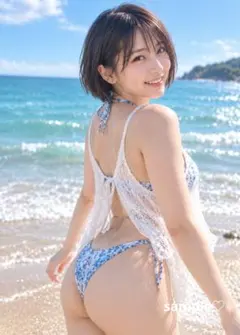 AIグラビア美女 ビーチポートレート 2L版