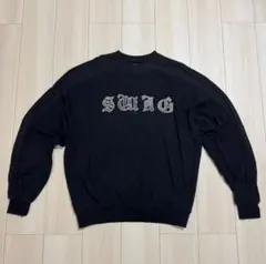 カモフラージュ　刺繍　スウェット　ブラック　ストリート　迷彩柄　カレッジ　Y2K