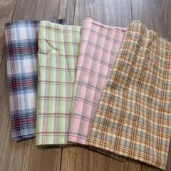 生地　チェック柄　4枚セット