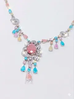 AIMER ネックレス イヤリング ジュエリーセット ピンク オーロラ