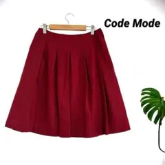 未使用/Code Mode/ひざ丈スカート/プリーツ入り/裏地あり/赤/サイズM