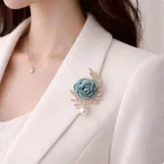 ブローチ　コサージュ ローズ　花　バラ　パール　上品 フォーマル　卒業式　入学式