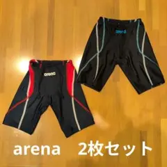 値下げしました★arena FINA認証 競泳水着 黒/赤　黒/青　2枚セット
