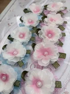 【617】トリミングチョーカー＊春リボン＊セレモニー入園 入学＊10本