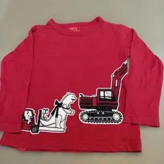 OJICO 長袖Tシャツ 4A レッド 重機 恐竜のサムネイル