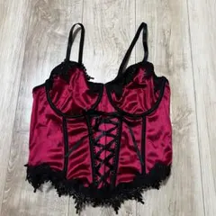 【美品】ゴシック・パンクスタイルのレースアップビスチェ　コルセットキャミソール