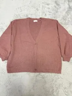 モヘアライク ピンクカーディガン サイズF