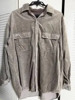 BEAMS コーデュロイ長袖シャツ M グレー