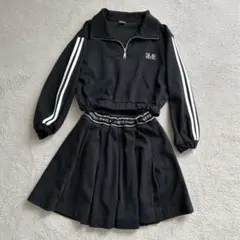 mezzo piano junior ハーフジップ＆プリーツスカパンセットアップ