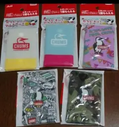 チャムスカラビナ付きマルチケース　ブービーバードの足型　5個　CHUMS　アサヒ