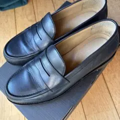 黒 ローファー レザー