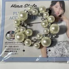 しまむら　hina　パール リーフ ブローチ