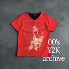00‘s archive y2k grunge Tシャツ レイヤード スカルL
