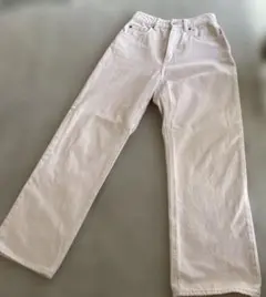 H&M 薄いピンク ワイドレッグデニムパンツ