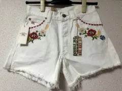 新品】ダブルアールエル綿麻シャンブレーショートパンツインディゴUS