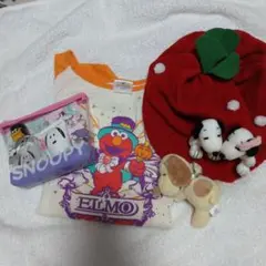 USJスヌーピー帽子&エルモ長T