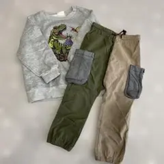 BREEZE 恐竜プリント スウェット、パンツ110