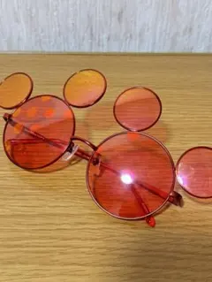 ディズニーミッキー型 濃いピンク・赤サングラス