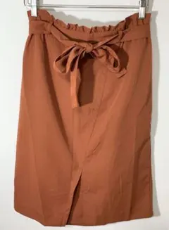【M】アースミュージックアンドエコロジー　スカート　ブラウン　オレンジ
