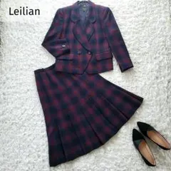 レリアン【9】セットアップ　ダブルジャケット　プリーツスカート　タータンチェック