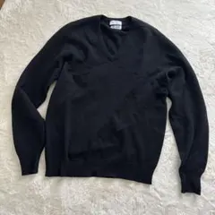 100%ラムウール　セーター　メンズL 紺