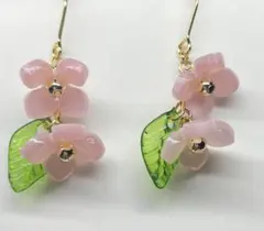 ハンドメイド 紫陽花ピアス/イヤリング/樹脂ピアス/ノンホールピアス
