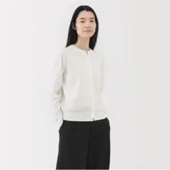 無印良品 UVカット強撚コットンクルーネックカーディガン
