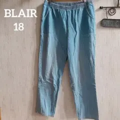 海外古着✨BLAIR【18】ライトブルー ウエストゴム デニム風パンツ ゆったり