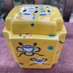 香炉　黄交趾丸紋香爐　洸春窯　京焼　清水焼 香炉 黄交趾丸紋香爐 洸春窯 京焼 清水焼 2025年最新】洸