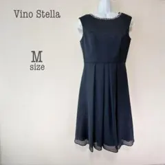 a2511【ヴィーノステラ】紺 パーティードレス M 結婚式 二次会 お呼ばれ