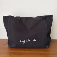 agnes b. WEB限定ロゴトートバッグ ブラックのサムネイル