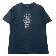 OLD stussy オールド ステューシー Tシャツ Mネイビー 逆さ文字 - メルカリ