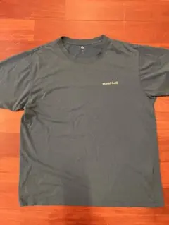 モンベル Tシャツ 半袖 ロゴ メンズ Lサイズ 速乾ブルーグリーン系