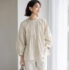 Max Mara リネン 麻 パフスリーブ ブラウス はしごレース 36 - メルカリ