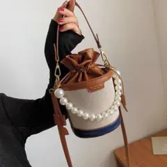 BELAVETER/ショルダーバッグ/フェイクレザー/パールバケットバッグ