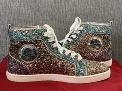 Louboutin スニーカー37 ハイカット　スパンコール ピンクゴールドのサムネイル