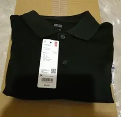 新品未使用タグ有り　UNIQLO　エアリズム鹿の子ポロ　ブラック　Mサイズのサムネイル