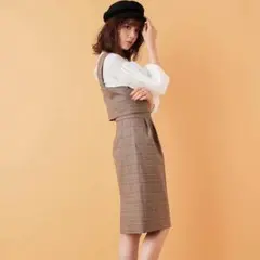 31 Sons de mode チェック柄タイトスカート・ビスチェセットアップ