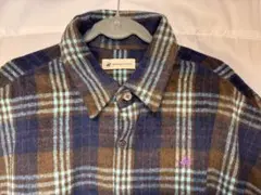 バーバリー　ネルシャツ ブラウン ネイビー チェック