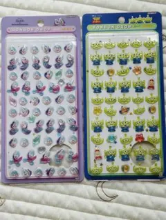 キャラクター ミニシール 2シートセット　ディズニー　3D、立体、シール