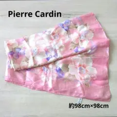 Pierre Cardin ピエールカルダン 花柄 大判 シルクスカーフ シルク