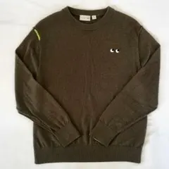 ユニクロ⭐アニヤハインドマーチ 薄手ニット 130 キッズ カーキ目玉