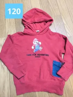 120 マリオ フード付きトレーナー