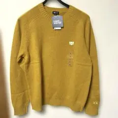 UNIQLO KAWS ラムクルーネックセーター　イエロー　M新品未使用タグ付き