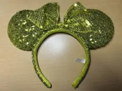 ディズニー　グリーン スパンコール　ミニー　カチューシャ