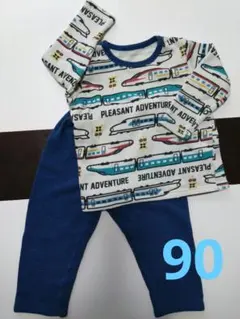 電車柄ベビーパジャマ 90サイズ