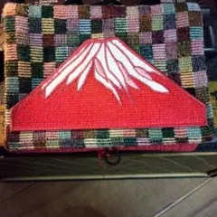 富士山刺繍ポーチ 多色 布製